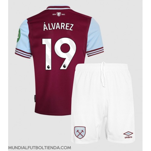 Camiseta West Ham United Edson Alvarez #19 Primera Equipación Replica 2024-25 para niños mangas cortas (+ Pantalones cortos)